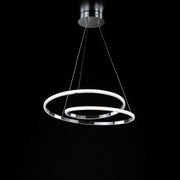 Polished chrome metal aluminum suspension chandelier with integrated LED 60x h 150 cm
