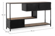 Console 3 doors and 3 shelves Roderic industrial style