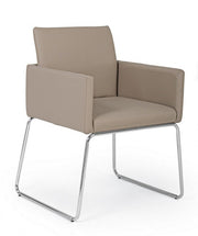 Chair with armrests in faux leather Tortora SIXTY 60x54x h80.5 cm