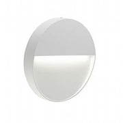 Round Aluminum Cast Applique with Satin Diffuser - 3W - Warm Light - IP65 White