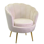 Cream tulip velvet armchair cm73x72h77