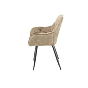 Modern and Comfortable Brown Velvet Senna Chair with Black Metal Frame