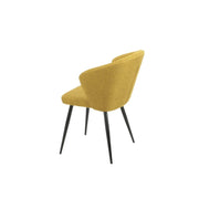 Yellow Upholstered Chair with Black Metal Legs 44cm x 41cm x 82cm