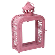 Pink metal lantern cm17x9h30,5