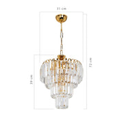 Ceiling lamp with 3 lights Miranda MDL3831 glass and gold