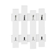White wall coat rack with 8 Wave hooks 64xh.81 cm
