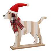 Wooden dog with red hat cm37x6h25