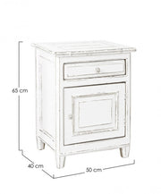 Colette 1 door 1 drawer white wooden bedside table 50 x 40 x 65 cm