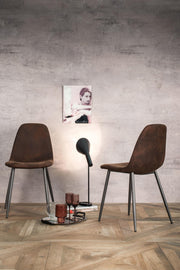 Vintage leatherette chair and mocha seat 44x50x84h cm