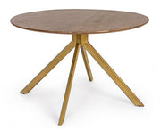 Vintage style wooden table for 6 people Ø120a - 76h