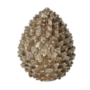Gold resin pine cone 13x13h16.5 cm