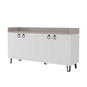 Dea 4-Door Sideboard in White and Light Mocha 140x36x80h