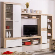 LIZA White Oak storage wall 245x41,5x196 cm