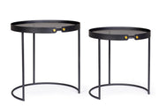 Set of 2 Zeina black steel coffee tables
