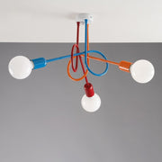 Modern ceiling lamp in multicolor iron three lights 42x h30 cm