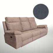 Milano 3 seater sofa 2 manual recliners gray