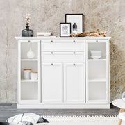 Sideboard with display cabinet 4 doors 2 drawers white 160x40xh.120cm