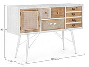 Sideboard 2 doors 2 drawers Eloise in natural wood 80h cm
