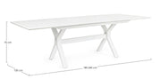 Kenyon white extendable garden table 180-240 x 100 cm