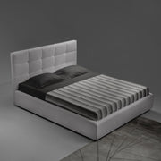 Napoli double bed in gray fabric with container
