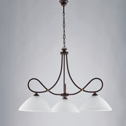 Poor art chandelier in iron Rust black three lights 78x h65 cm