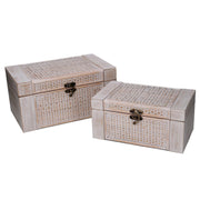 Rectangular bleached wooden box 1-2 cm34x20,5h17,5