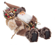 8x Sitting Natural Alpine Santa