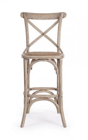 Gray bar stool in natural style wood
