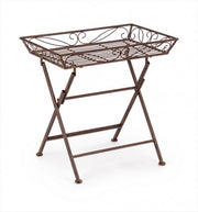 Rustic coffee table in brown rectangular metal Melanie