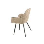 Modern and Comfortable Brown Velvet Senna Chair with Black Metal Frame