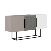 Sideboard Tontini 3 doors color dove gray cement white 150 cm