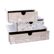 Wooden storage box 3 drawers cm25x15h19