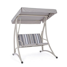 Two-seater steel rocking chair Ivory GRELY 145x120x h185 cm