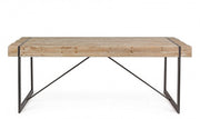 Garrett industrial urban table with wooden top