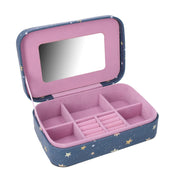 Rectangular blue star faux leather jewelery box cm22x14,5h6,5