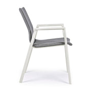 Stackable white gray outdoor garden chair