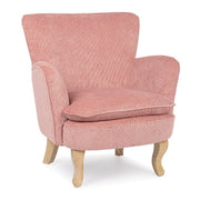 Chenille vintage armchair upholstered in pink velvet