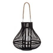 Belem black lantern with bamboo handle