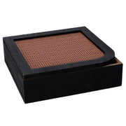 Square black wooden tea box cm20x20h6