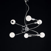 Suspension chandelier in chromed iron six lights 55x h30 cm