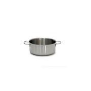 Casserole with double handle in stainless steel