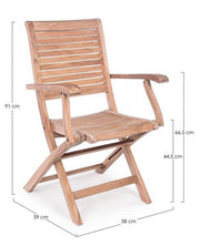 Natural style wooden chair with armrests
