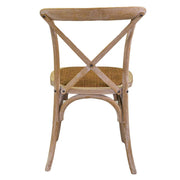 Stackable cross natural wood chair 51x55x46.5 - 89h cm