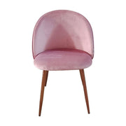 Pink Fabric Chair with Rose Gold Metal Legs 78x47x57 cm