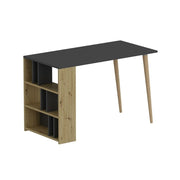 Pina 120 desk with anthracite walnut side bookcase