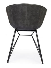 Warhol vintage anthracite eco-leather chair
