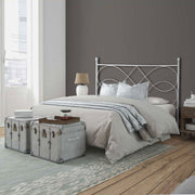 Iron double bed with iron bed frame SOSPIRO White 166x203x h128 cm