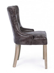 2x Dark chair in classic style fabric