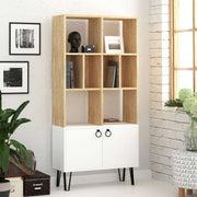 Bene bookcase with white oak doors