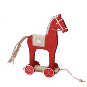 Red wooden horse cm13x7h23